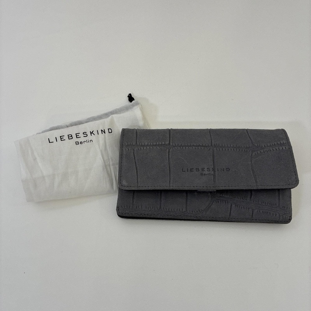 LIEBESKIND BERLIN Grey Suede  Leather Wallet - with Cover bag